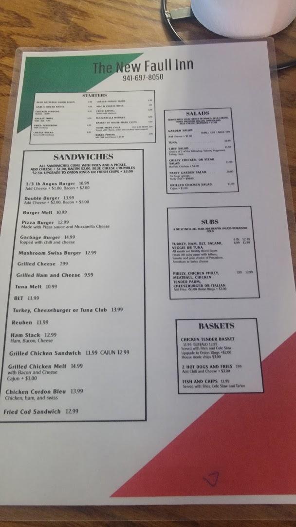 The New Faull Inn Menu image 2